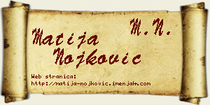 Matija Nojković vizit kartica